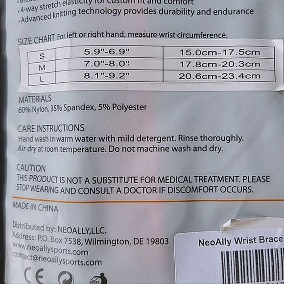 NWT NeoAlly® Wrist & Forearm Compression Sleeves Pair size S - Picture 6 of 14